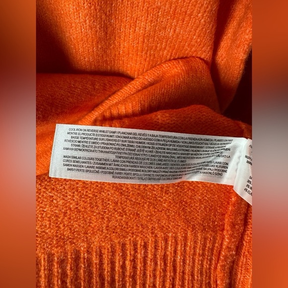 Primark Women’s Sweater Small Orange Wool Blend Crew Neck Pullover - Picture 8 of 9